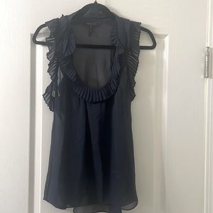 BCBG Navy Sheer Top